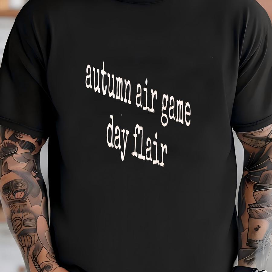 ® Autumn Air Game Day Flair Shirt, Football Season Tee, Fall T Shirt, Sporty Vibes Shirt, Thanksgiving Outfit, Comfy Shirt T-shirt