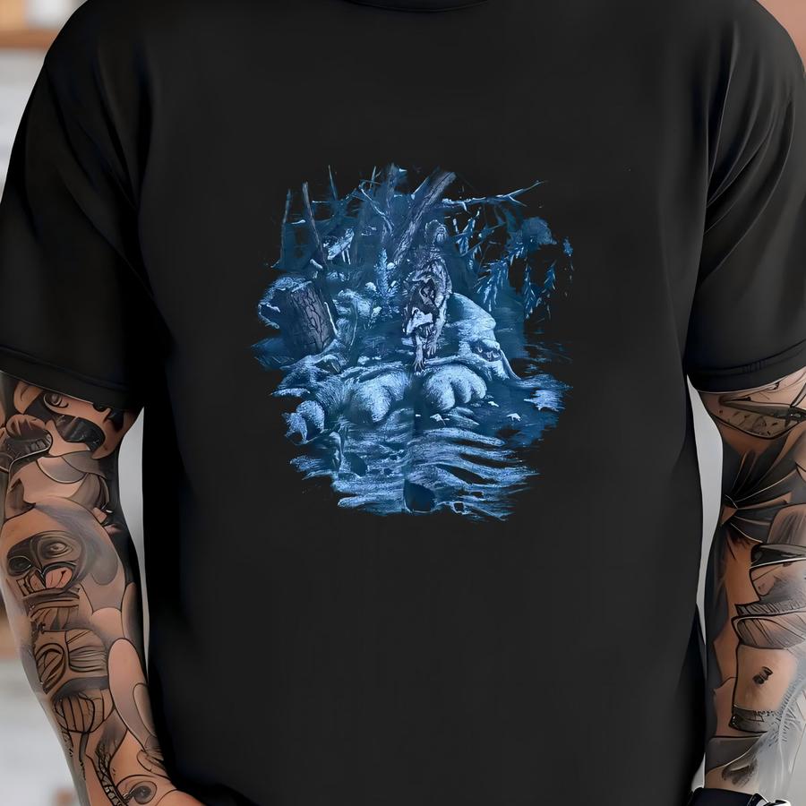 Vintage Northern Element Nature Habitats Big Arts Print Crewneck Sweatshirt Size L T-shirt