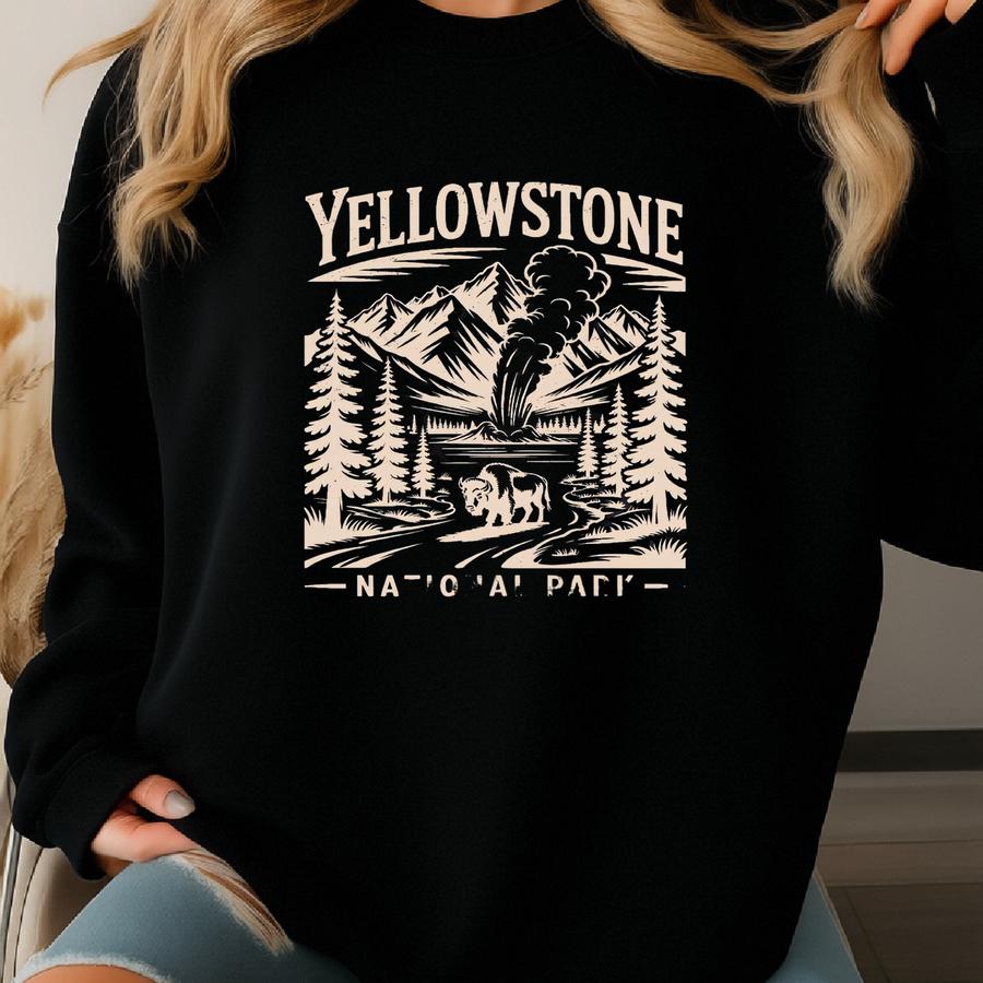Vintage Sweatshirt Unisex Fit Vintage Wilderness Sweater American National Park Crewneck Sweatshirt