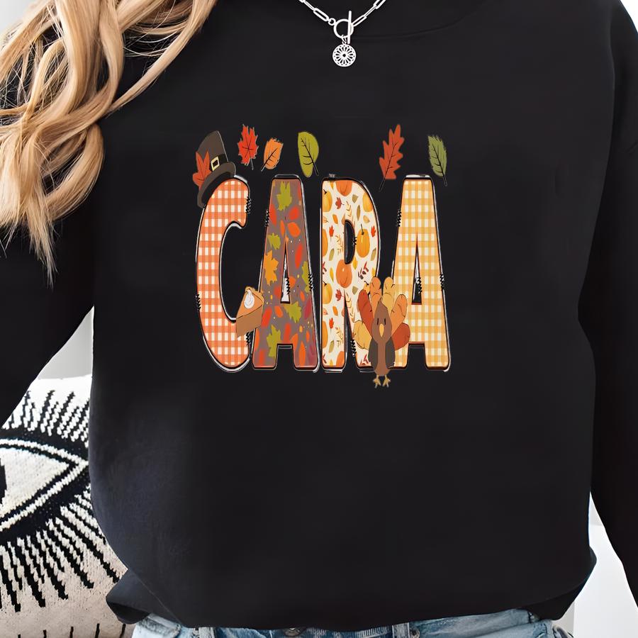 Custom Thanksgiving Fall Name Baby ®, Baby Fall Bodysuit Shirt With Name, Pumpkin Personalized Natural Baby ® Sweatshirt