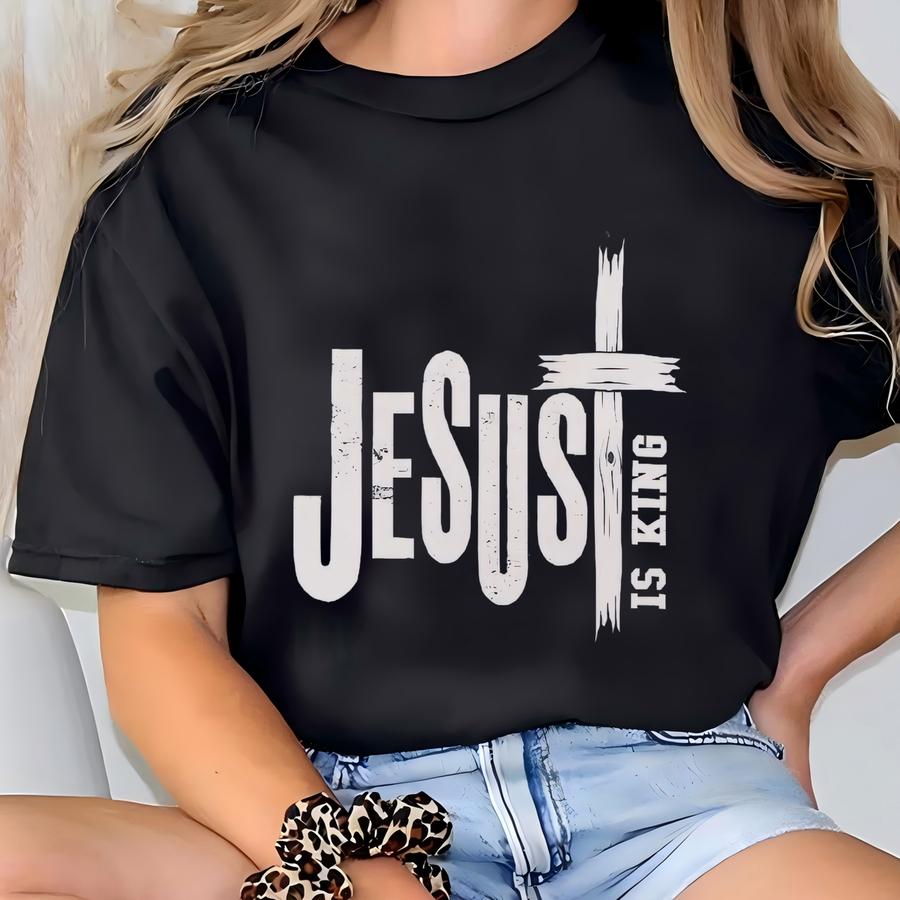 Jesus Is King Shirt, Comfort Christian Hoodie, Church Outfit, Bible Study Tee, Mother's Day T-shirt