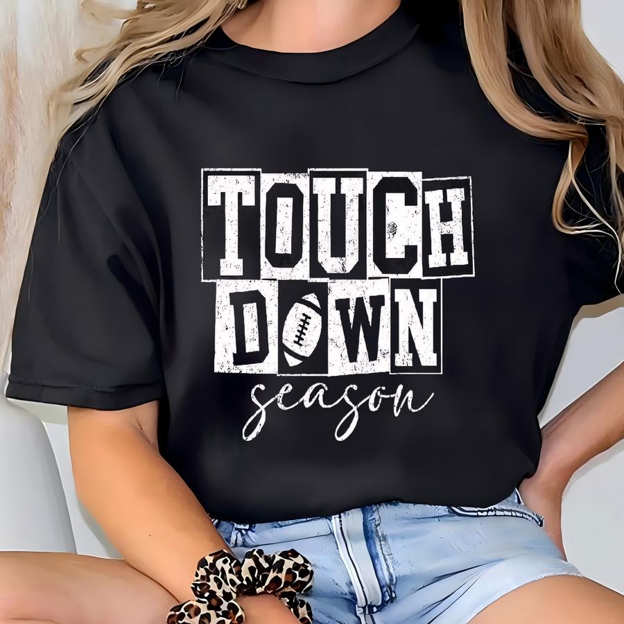 Retro Touchdown Season Shirt, Football Mom Gift, Football Game Day Tee, Football Lover Shirt, Football Season, Fall Football Shirt T-shirt