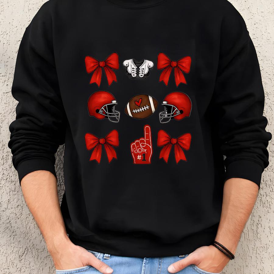 Red Game Day Football Era Shirt, Girly Coquette Tee, Swiftie Game Day Outfit, ® Fan Top, I Love Football, Touchdown 87 Sweatshirt
