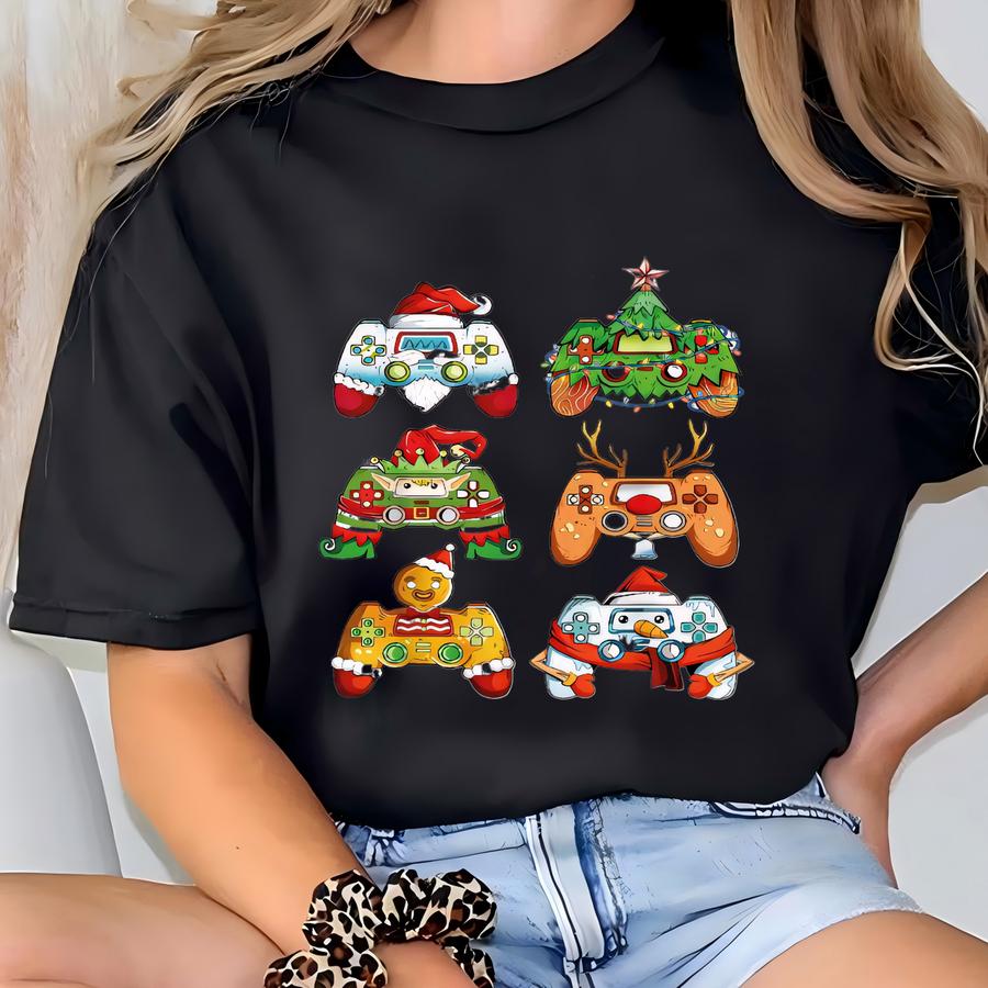 Gamer Christmas Tee, Christmas Gaming Controller Shirt For Game Lover T-shirt
