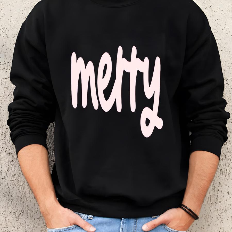 Merry Sweatshirt, Merry Christmas Sweatshirt, Cute Christmas Sweatshirt For Women, Christmas Crewneck, Cute Winter Sweater, Christmas Sweatshirt