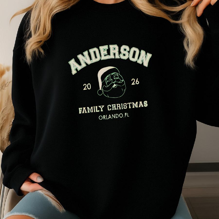 Custom Family Christmas Shirt: Personalized Varsity Tee Sweatshirt