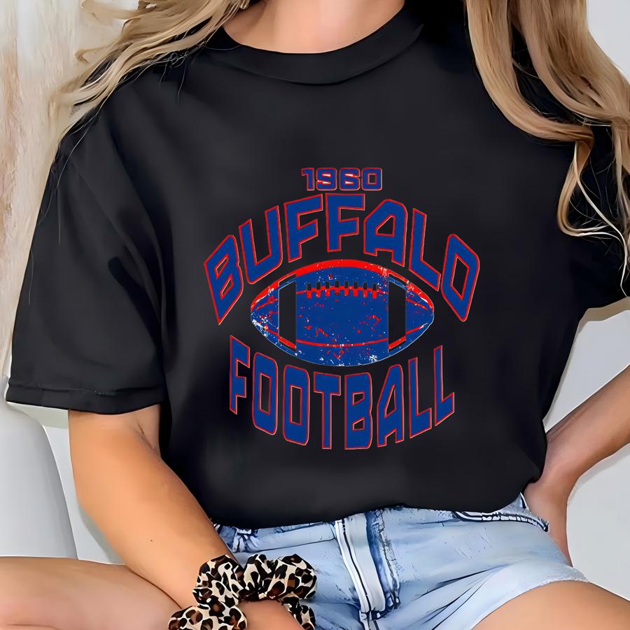 Buffalo Football Crewneck Sweatshirt, Vintage Fan Gifts For Game Day, Sports Apparel, Unisex Buffalo Hoodie, Football Fan Gear Shirt T-shirt