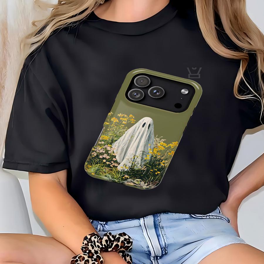 Wildflower Ghost Iphone Case - Halloween Florals, Magsafe Compatible T-shirt