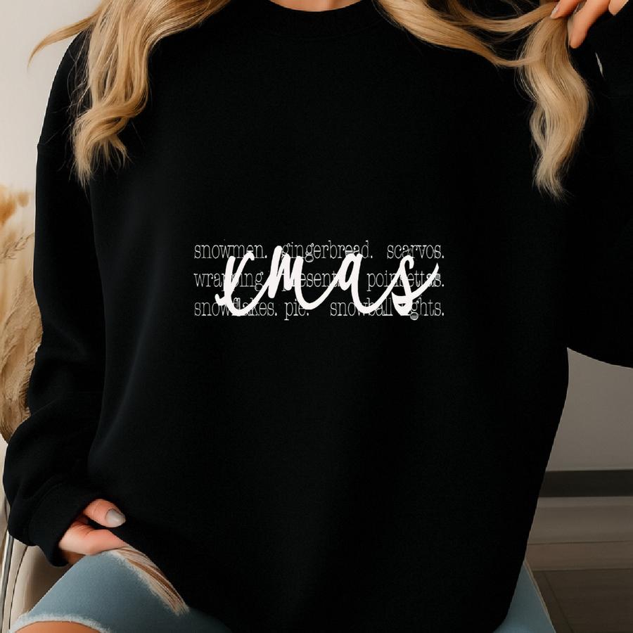 ® Christmas Shirt Xmas Shirt Merry Christmas Gifts Women Favorite Word Tee Xmas Gifts Cute Holiday T-shirt Chic Winter Shirt Sweatshirt