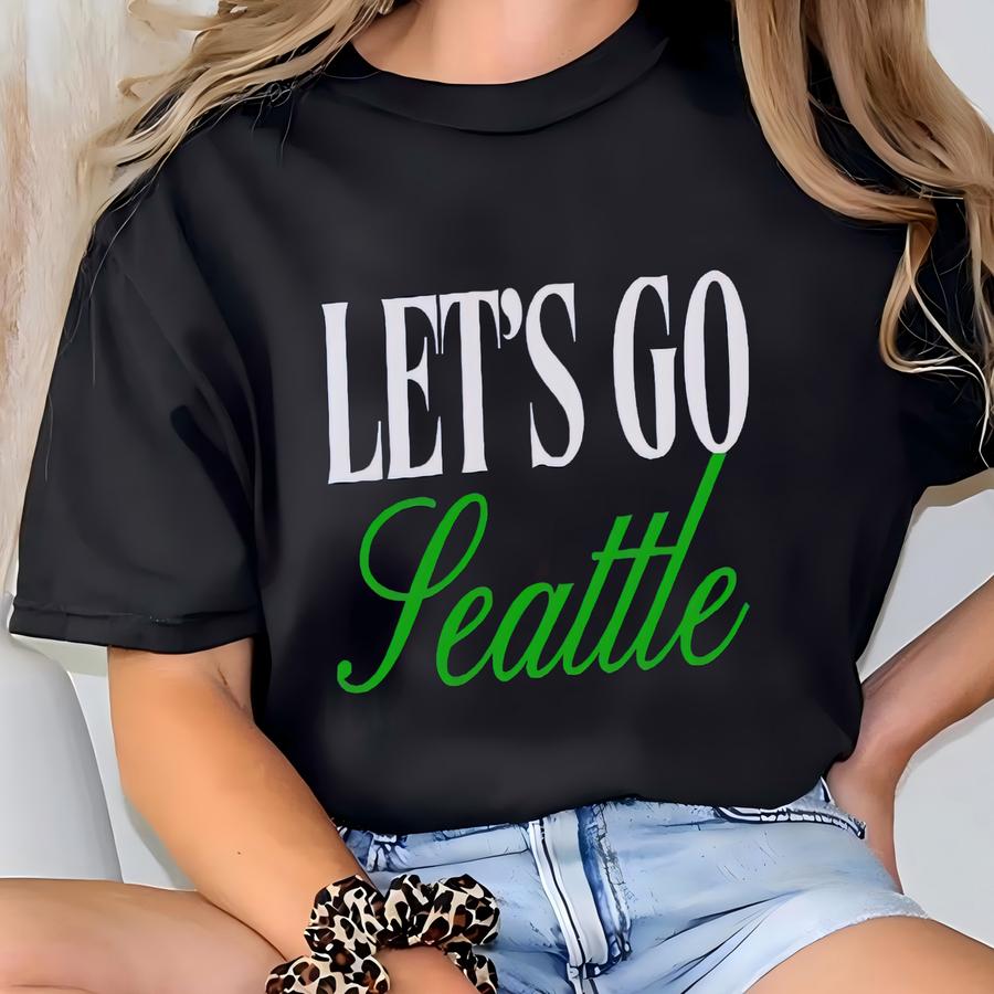 Seattle Football Let's Go Seattle Long Sve Hoodie: Vintage Style  T-shirt