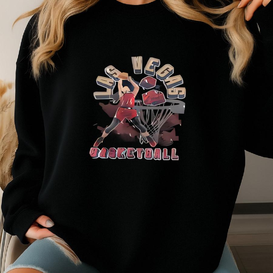 Vintage Las Vegas Women's Basketball Tee Shirt: Retro Sin City Sports Apparel Sweatshirt