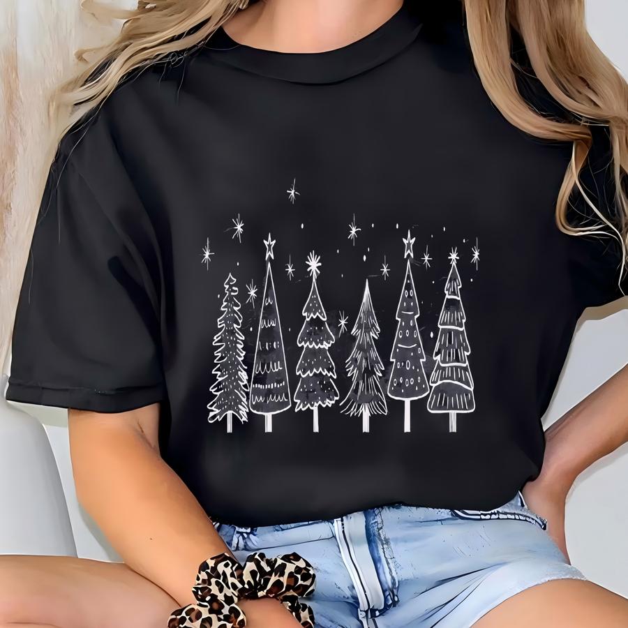Cozy Christmas Trees Sweatshirt Holiday Crewneck Festive Winter Pullover Family Christmas Outfit Unisex Christmas Sweater Festive Tree Shirt T-shirt
