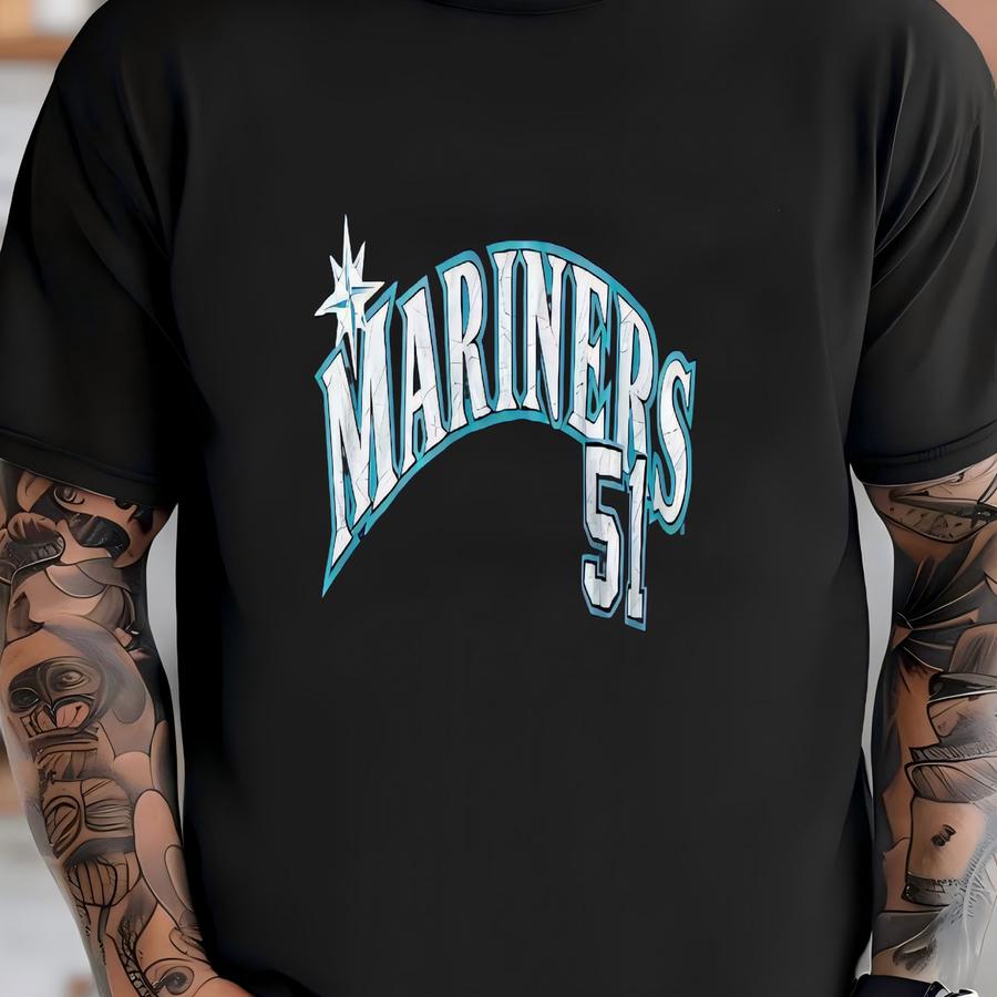 Vintage Seattle Mariners Ichiro Suzuki #51 Mlb Hoodie Size Large T-shirt