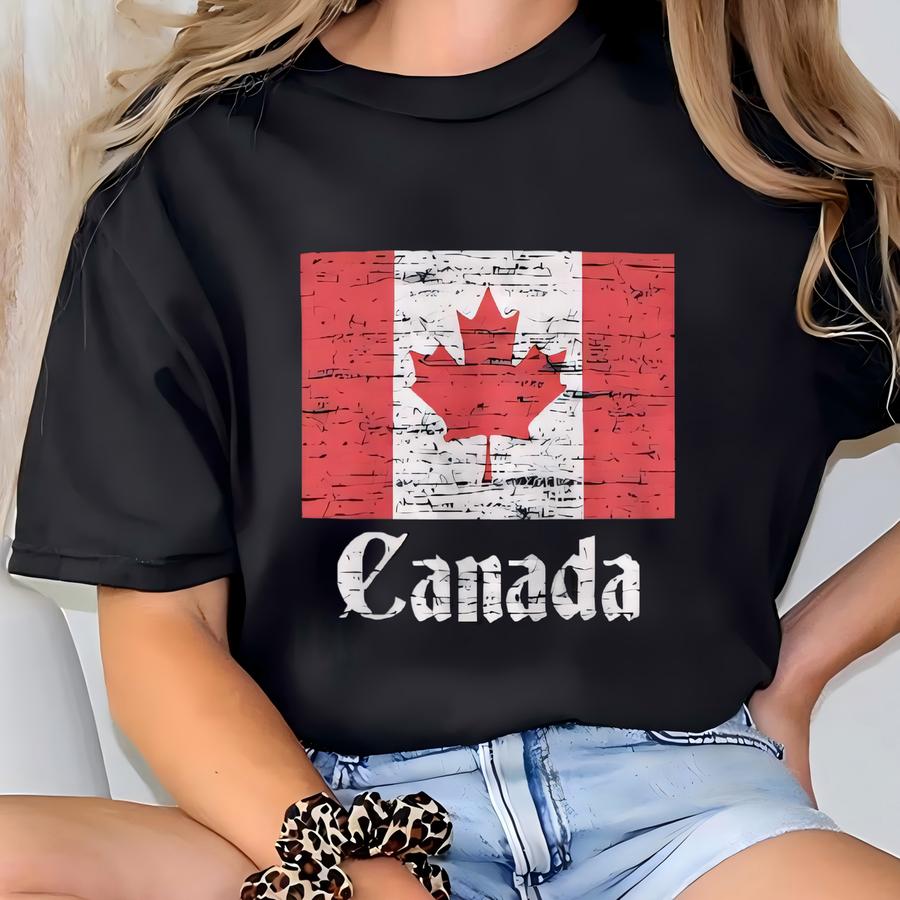Canada Flag Crew Neck Sweatshirt, Unisex Casual (soft, Durable Fabric) T-shirt
