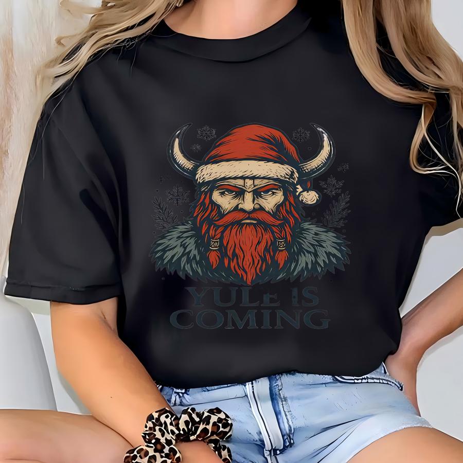 Yule Is Coming Viking Christmas Sweatshirt – Norse Holiday Pullover, Gothic Santa Sweater, Mythology Xmas Gift T-shirt