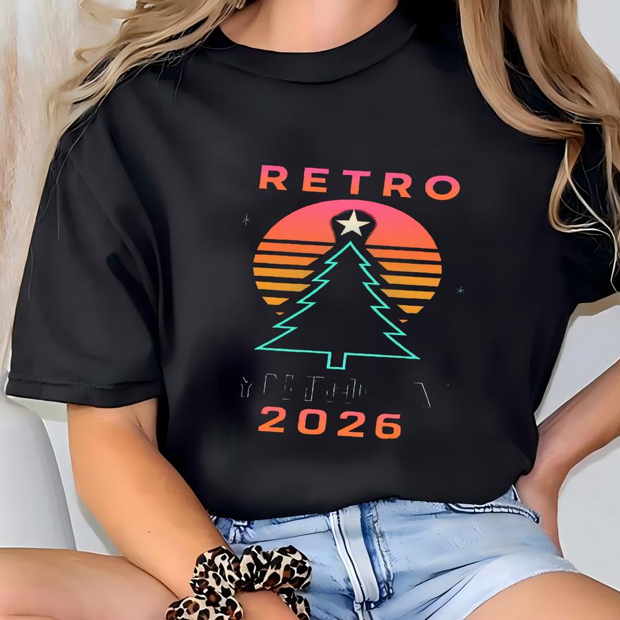 Retro Synthmas 2026 Sweatshirt – Vaporwave Christmas Pullover, Neon Holiday Sweater, 80s Synthwave Xmas Gift T-shirt