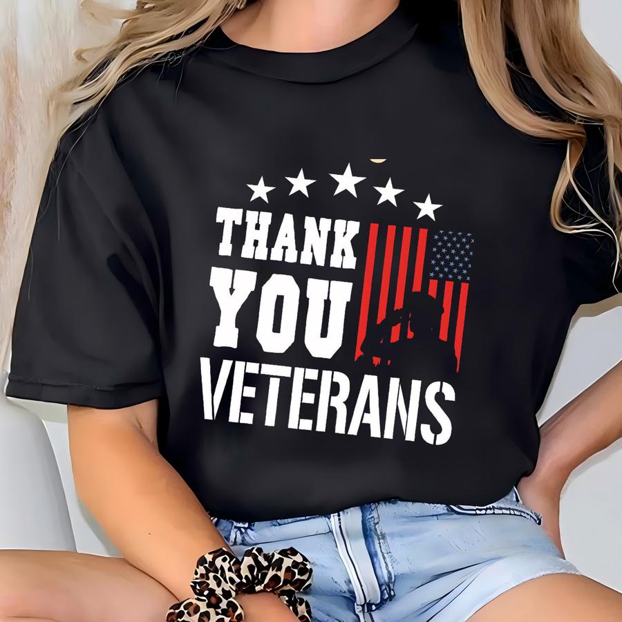 Thank You Veterans Shirt,american Flag Soldier Shirt,memorial Day Hoodie,military Tee,patriotic Usa Flag Veterans Day Shirts T-shirt
