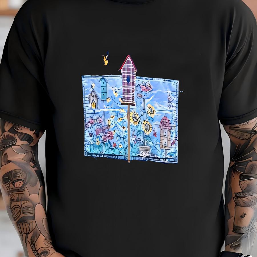 Vintage Bobbie Brooks Woman House Birds On Frame Double Neck Sweatshirt Size Xl T-shirt