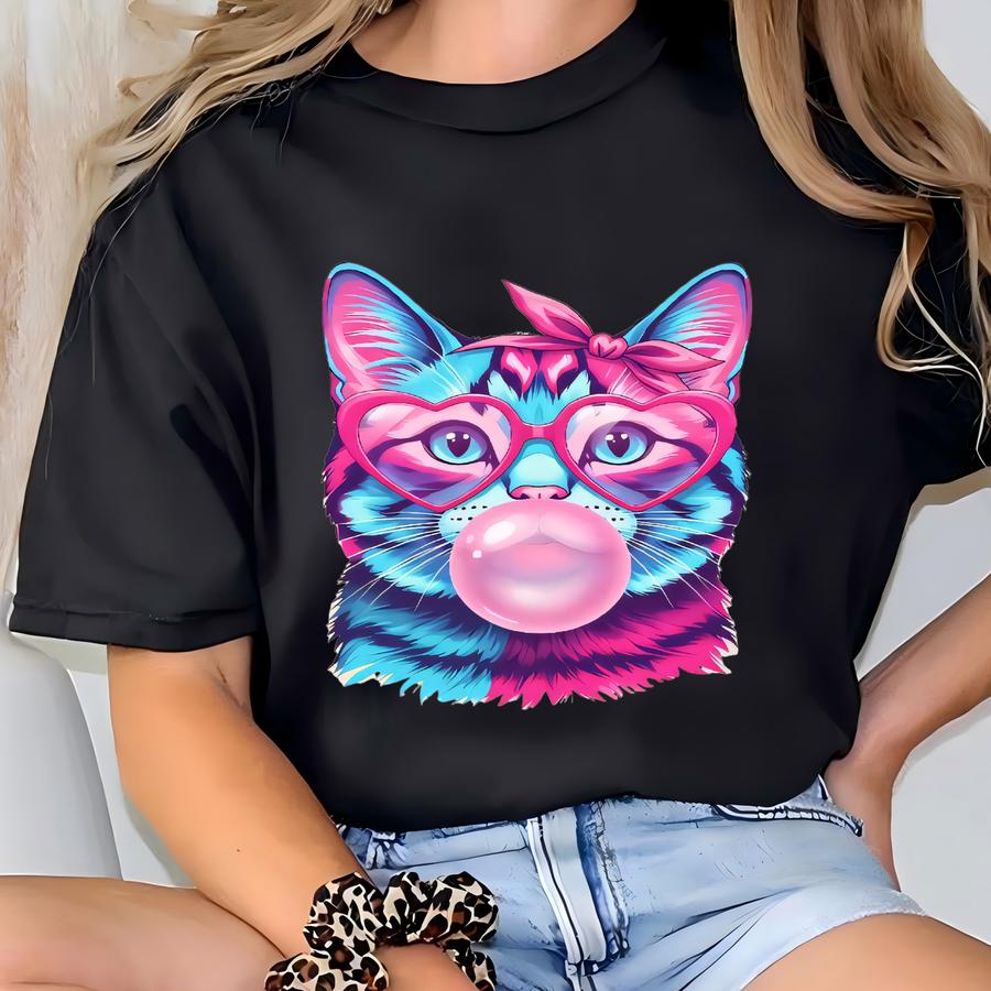 Toddler Cute Pink Pop Art Cat Shirt, Toddler Cute Cat Graphic Tee, Youth Cat Lover Shirt, Unisex Pop Art Toddler Hoodie, Cat Lover Gift T-shirt