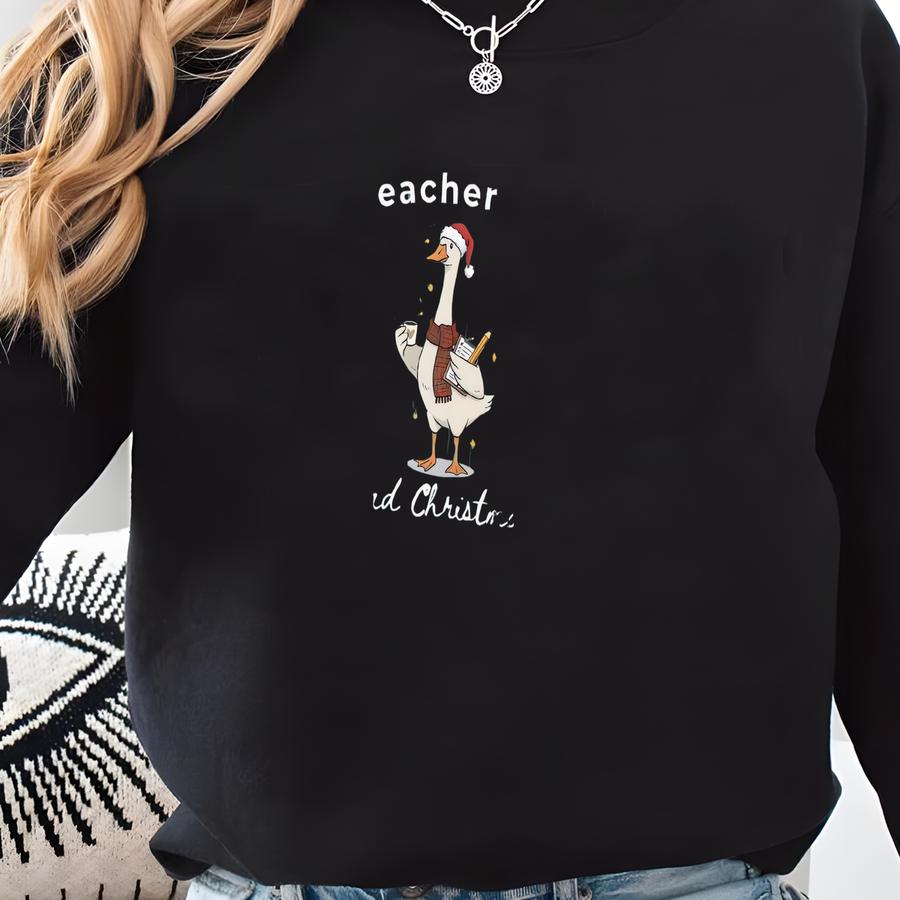 Teacher Christmas T-shirt, Funny Holiday Teacher Gift, Coffee Lover Shirt, Christmas Tee, Holiday Humor Shirt, Teacher Xmas Sweatshirt