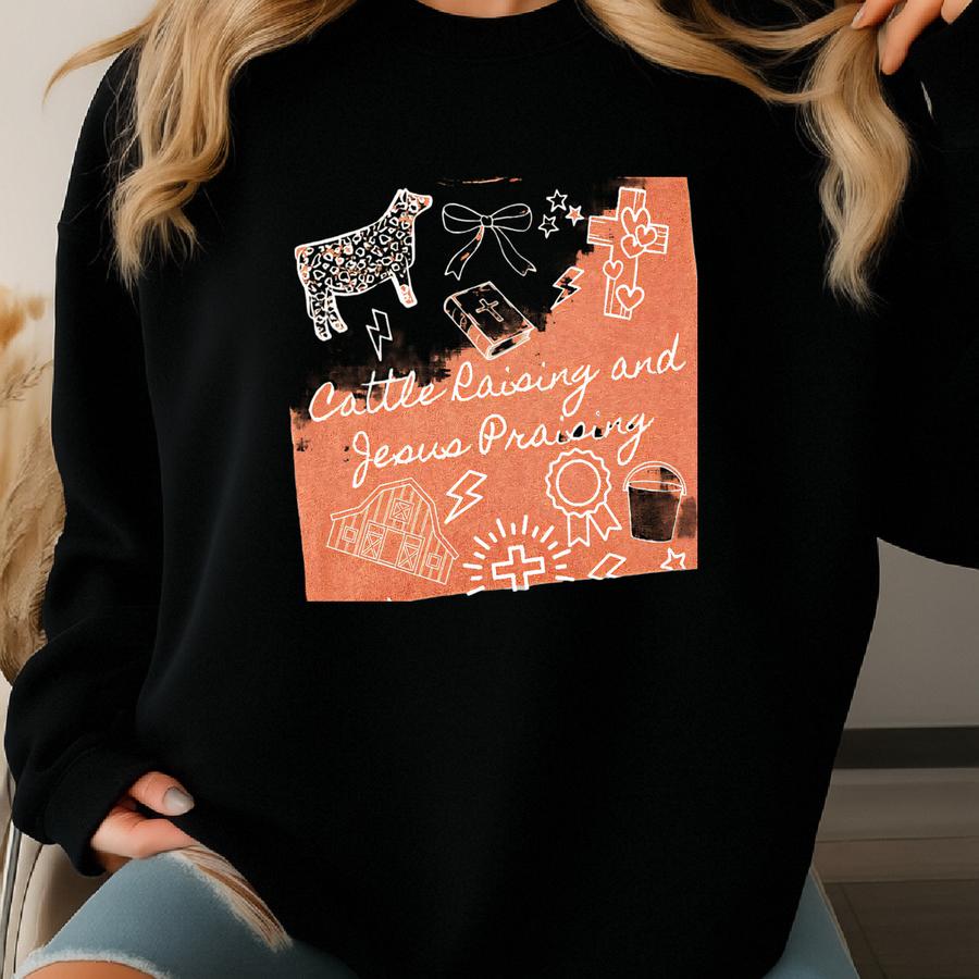 Christian Stock Show Heifer Shirt: Cattle Show County Fair Tee For Jesus Loving Girl Sweatshirt