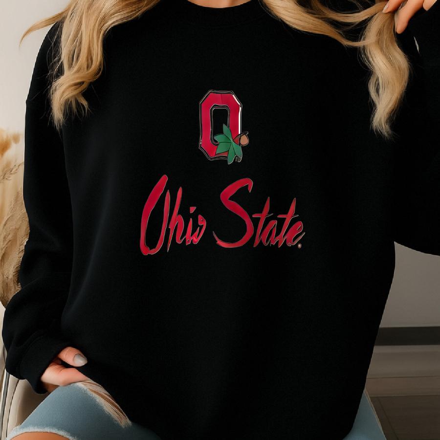 Vintage Ohio State University Sweatshirt Crewneck Pullover Ohio State Buckeyes Logo White Large Sweatshirt