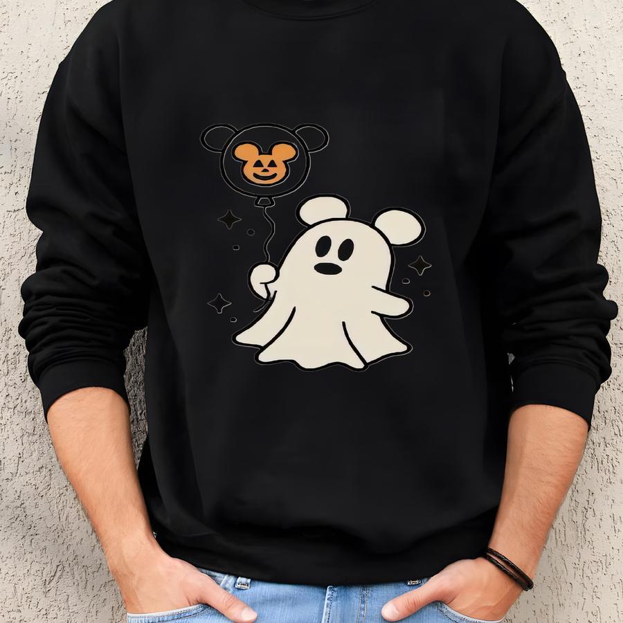 Ghost Balloon Shirt: Cute Halloween Bear Tee Sweatshirt
