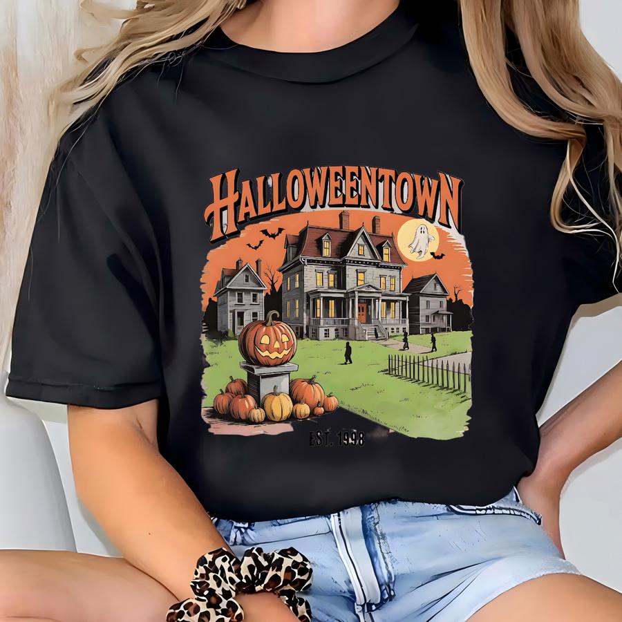 Est 1998 Sweatshirt, Retro University Hoodie, Vintage Halloween Town Sweater, Spooky Season Fall Pumpkin. T-shirt