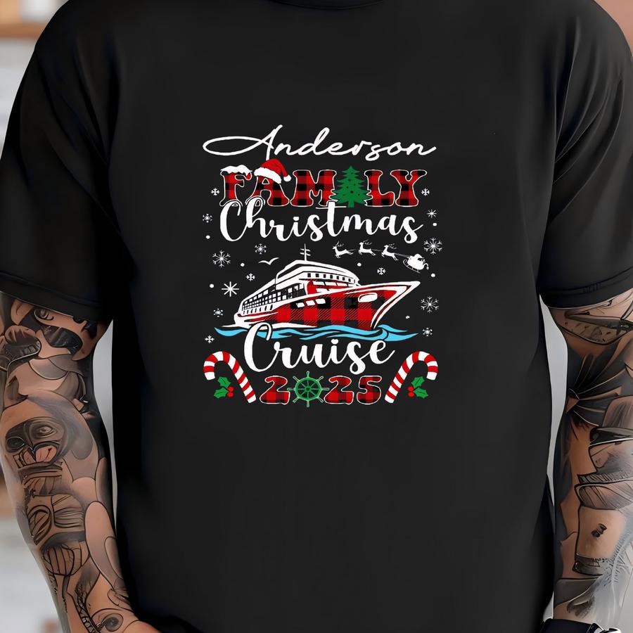 Custom Family Name Christmas Matching Shirt, Family Matching Group Tee,family Christmas 2025 Tee, Christmas Family Matching Xmas Tees T-shirt