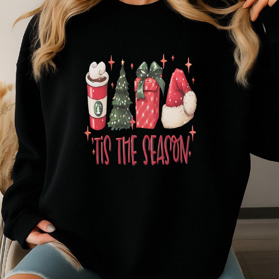 ® Tis The Season Shirt, Christmas Tis The Season T-shirt, Merry Christmas Shirt, Oversized Christmas T Shirt, Cute Winter Tee Sweatshirt