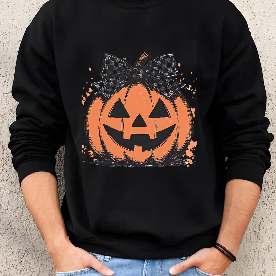 Retro Pumpkin Shirt, ® Fall T-shirt, Cute Girly Autumn Outfit, Vintage Pumpkin Tee, Cozy Fall Aesthetic Top, Women Shirt Sweatshirt