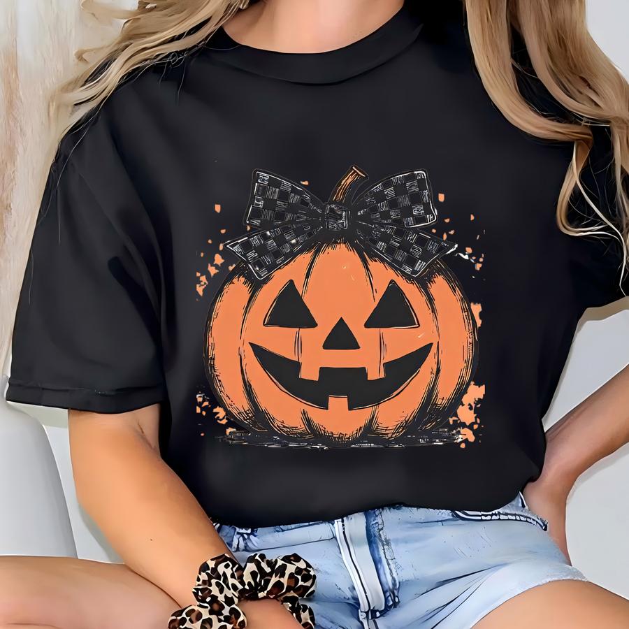 Retro Pumpkin Shirt, ® Fall Hoodie, Cute Girly Autumn Outfit, Vintage Pumpkin Tee, Cozy Fall Aesthetic Top, Women Shirt T-shirt