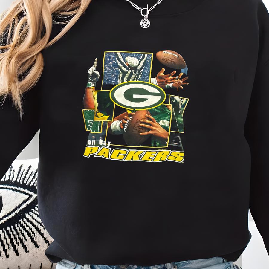 Vintage 90s Green Bay Football T-shirt Sport Mens Size Large Sweatshirt