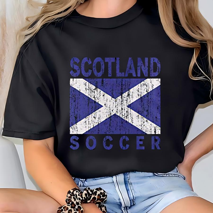Women's Scottish Soccer Shirt - Casual Cotton Tee With Flag Design T-shirt