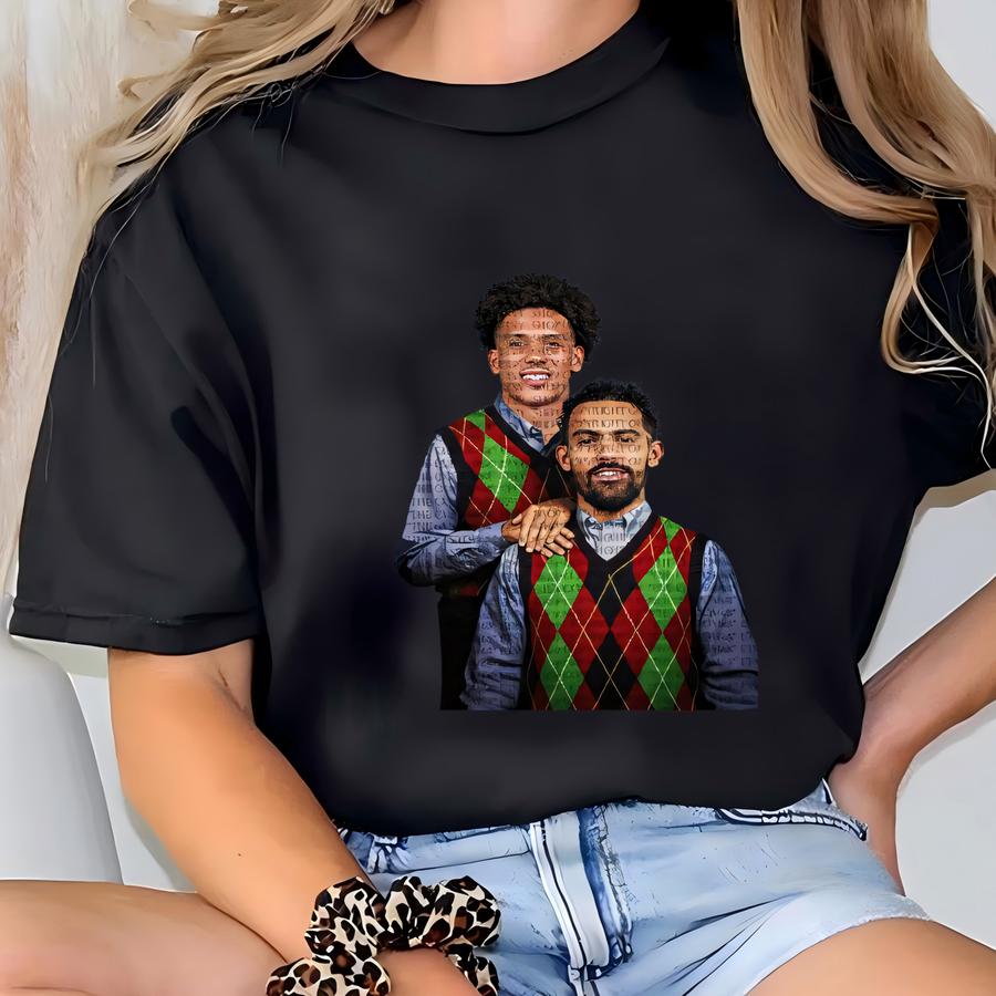 Step Brothers Trae Young And Jalen Johnson Argile Team Shirt Funny Ugly Sweater Style Holiday Basketball Tee For Fans Gifts For Dad T-shirt