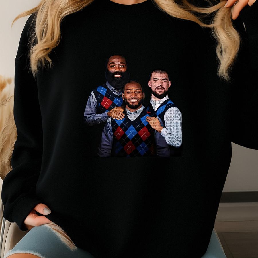Step Brothers Trio Kawhi Leonard James Harden Ivica Zubac Argile Shirt | Funny Ugly Sweater Style Holiday Basketball Tee For Fans Sweatshirt