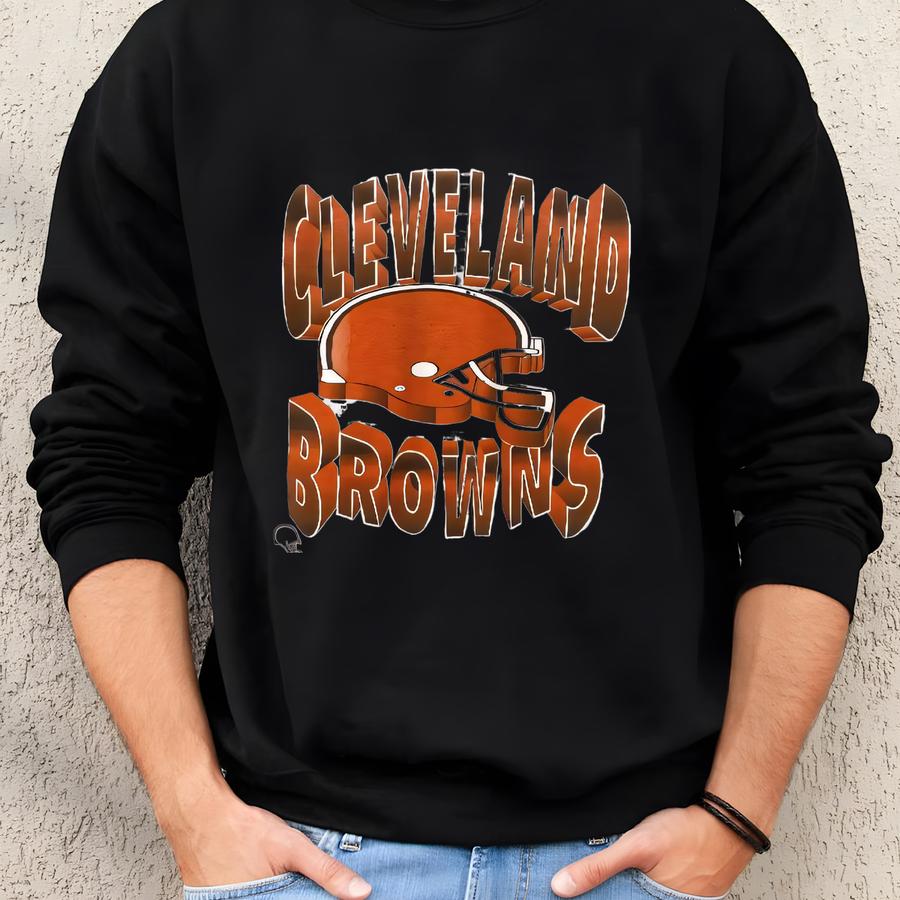 Vintage 90s Cleveland Browns Sweatshirt Crewneck Pullover Sportswear Cleveland Browns Print Logo Grey Xx Sweatshirt