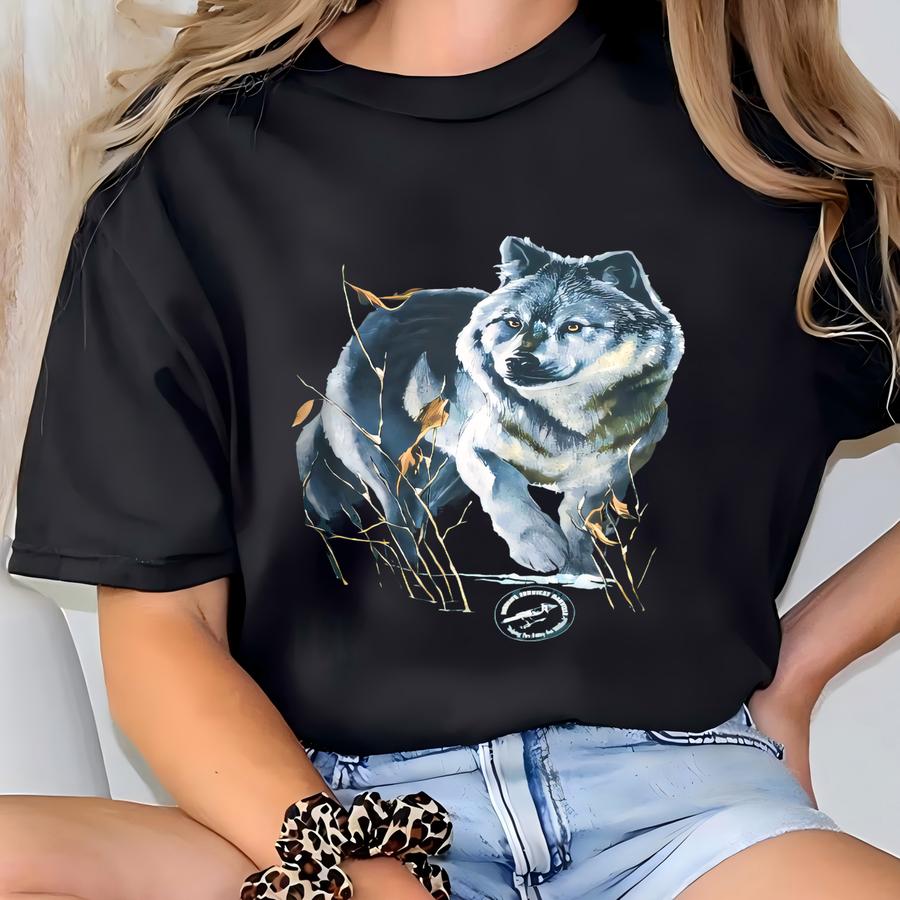 Vintage 90s The Wolf Wildlife Oakville Sweatshirt Large Wolf Printed Animal Wildlife Crewneck Lone Wolf Hunter Jumper Wolves Sweater Size L T-shirt