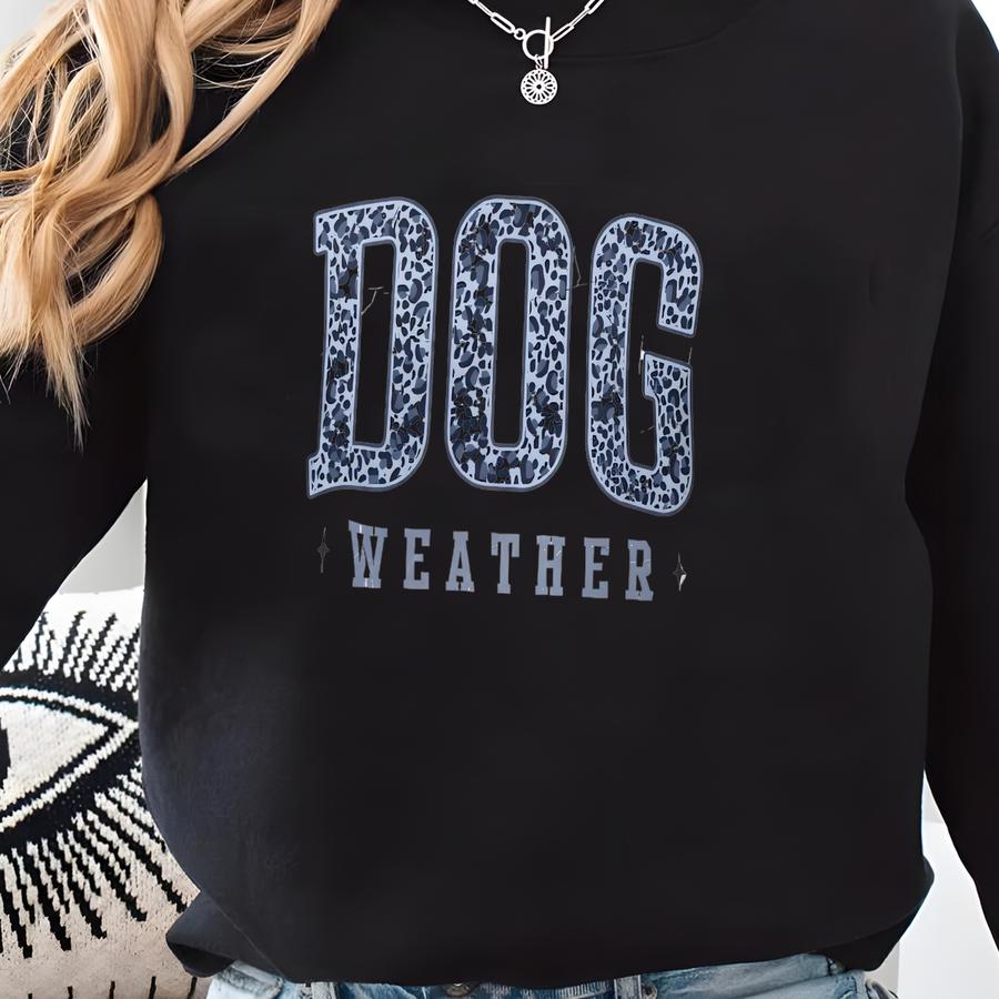 Leopard Print Dog Weather Png: Winter Shirt Design (digital Download) Sweatshirt