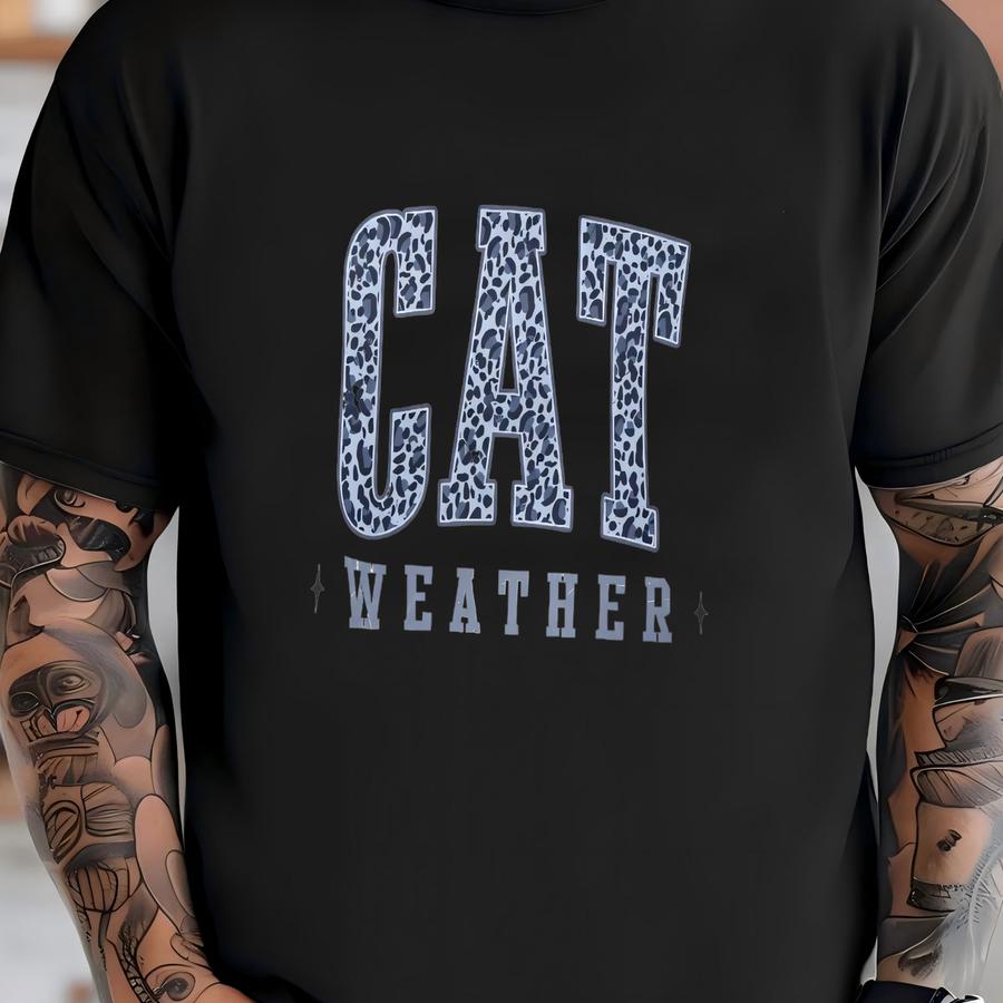 Leopard Print Cat Weather Png Winter Shirt Design (digital Download) Shirt