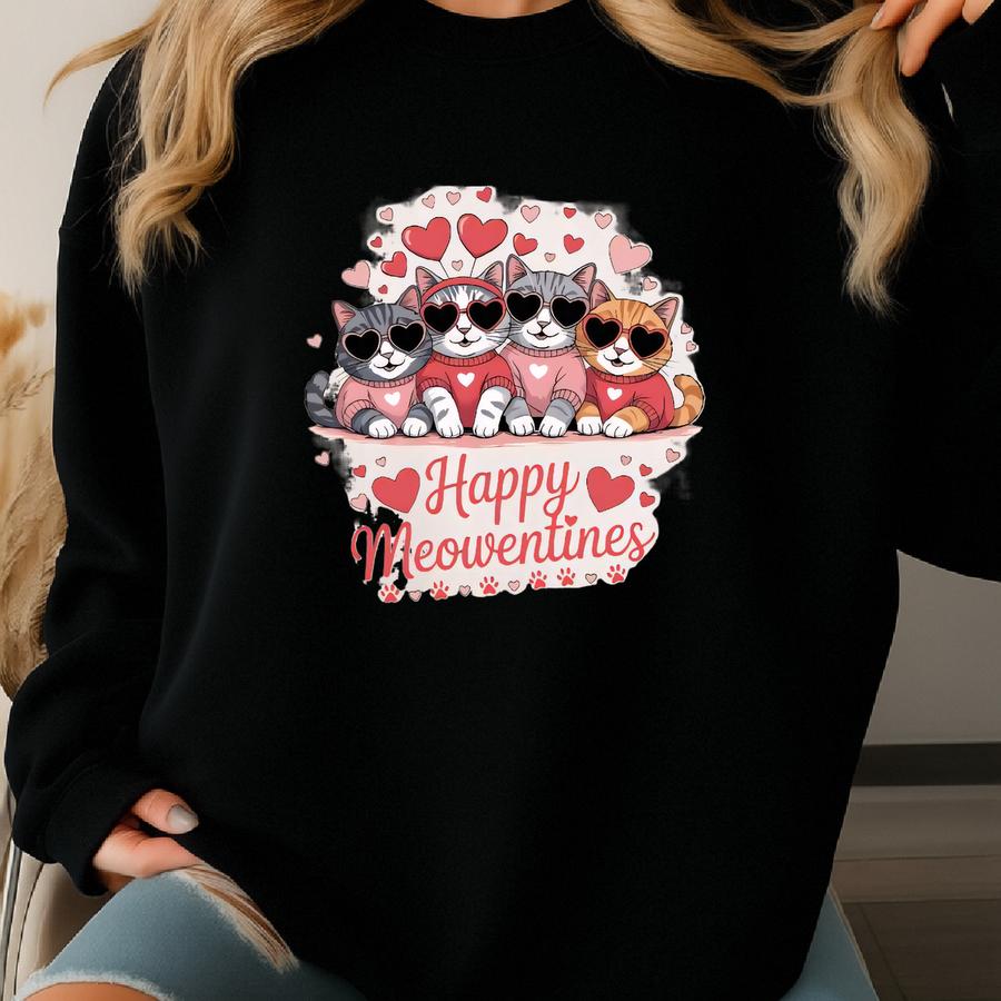 Meowy Christmas Sweatshirt, Christmas Cat Sweater, Merry Christmas, Christmas Gift, Gifts Cat Lover Hoodie, Christmas Gift For Cat Mom Sweatshirt