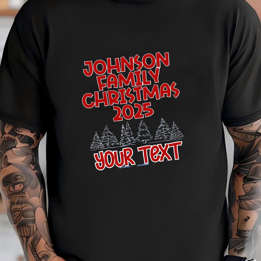 Custom Matching Family Christmas Shirts: Personalized 2025 Group Holiday Outfits For Family Reunion Or Party T-shirt