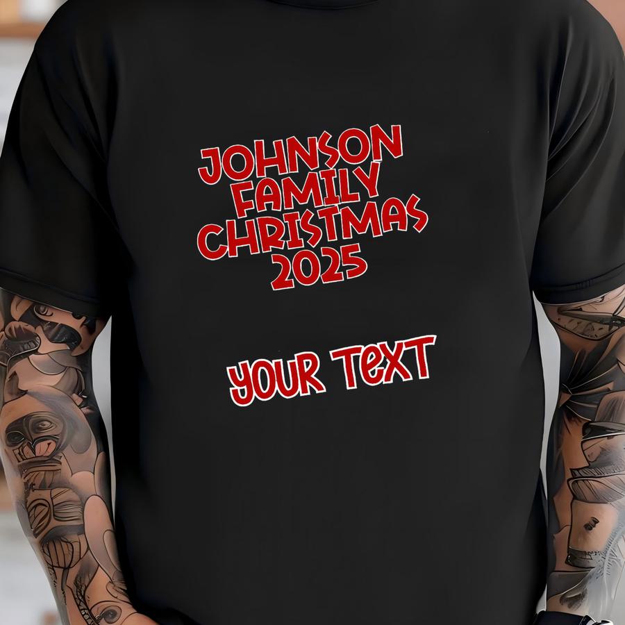 Custom Matching Family Christmas Shirts: Personalized 2025 Group Holiday Outfits For Family Reunion Or Party T-shirt