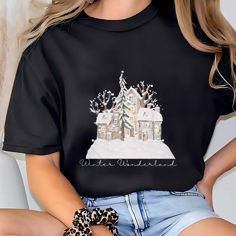 Winter Wonderland Sweatshirt Women Cozy Christmas Pullover Snowflake Holiday Crewneck Cute Winter Aesthetic Sweatshirt Gift For Winter T-shirt