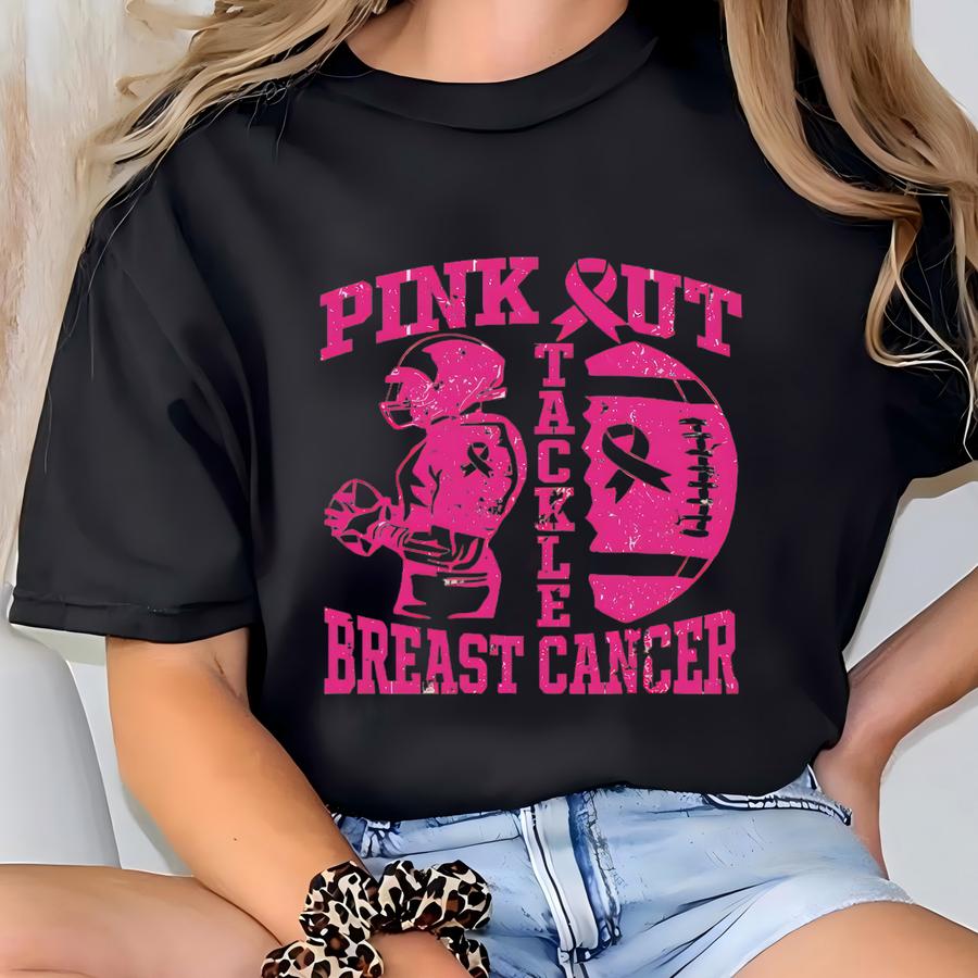 Tackle Breast Cancer Shirt, Cancer Awareness Tshirt, Warrior Tee T-shirt