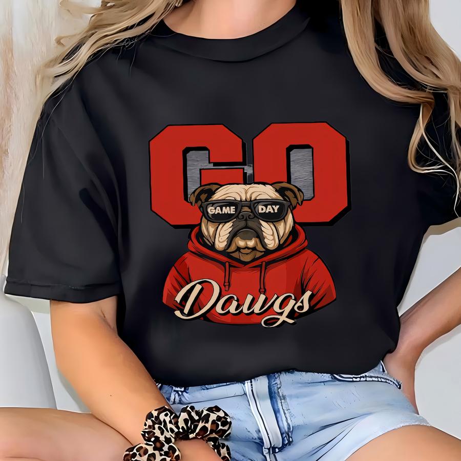 Go Dawgs Bulldog Shirt: Game Day Mascot Tee For Men, Women, Kids T-shirt