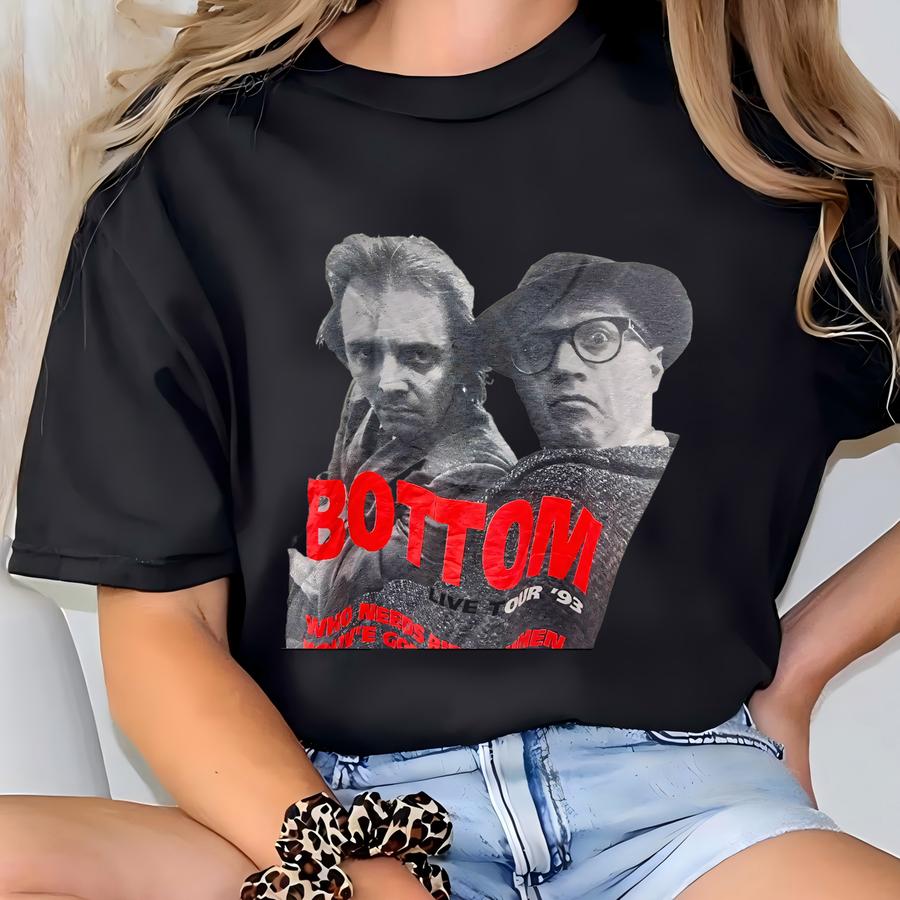 Vintage 1993 Bottom Live - Rik Mayall , Ade Edmondson Tshirt Size Xl T-shirt