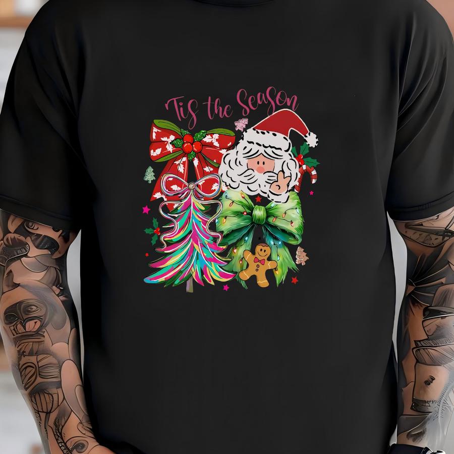 Christmas Cotton Sweatshirt Holiday Wear Festive Clothing Winter Apparel Christmas Season Santa Pullover Cotton Jumper Festive Design Text T-shirt