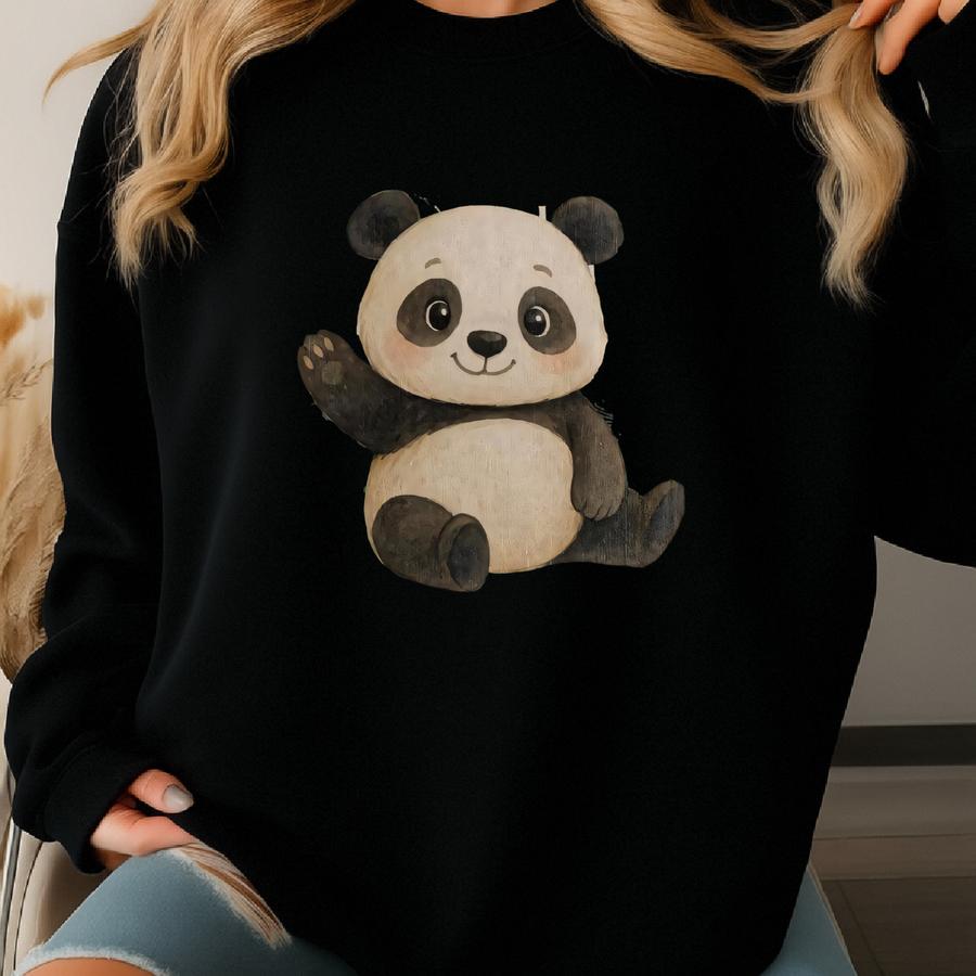 Personalized Panda Baby Blanket, Newborn Name Blanket, Custom Name Woven Throw For Kids Nursery Decor, Baby Shower Gift, Animal Blanket Baby Sweatshirt