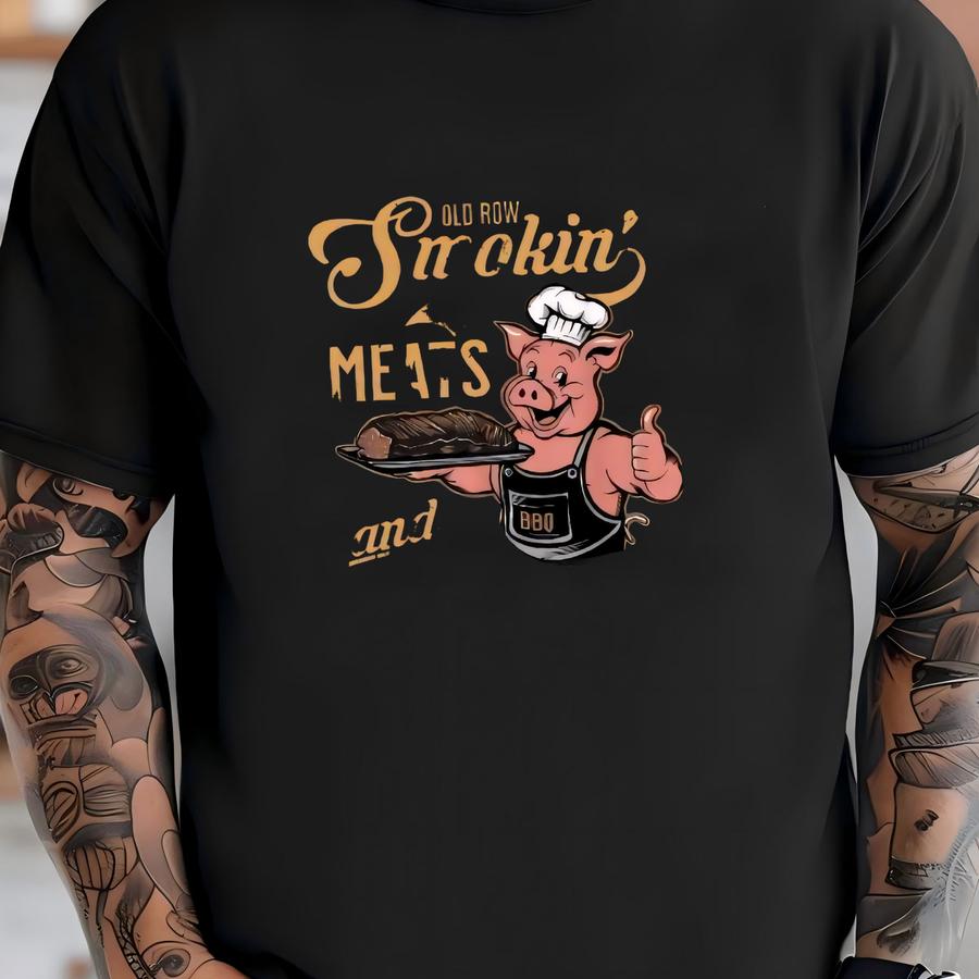 Smokin' Meats And Clapping Hoodie, Logo Graphic Sweatshirt For Mens And Womens, Gift For Him, Funny Chef Hoodie, Funny Shirt, Bbq Lover T-shirt